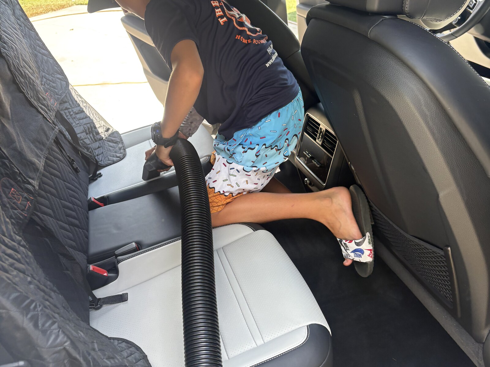 Hamilton Boys crew detailing car interior