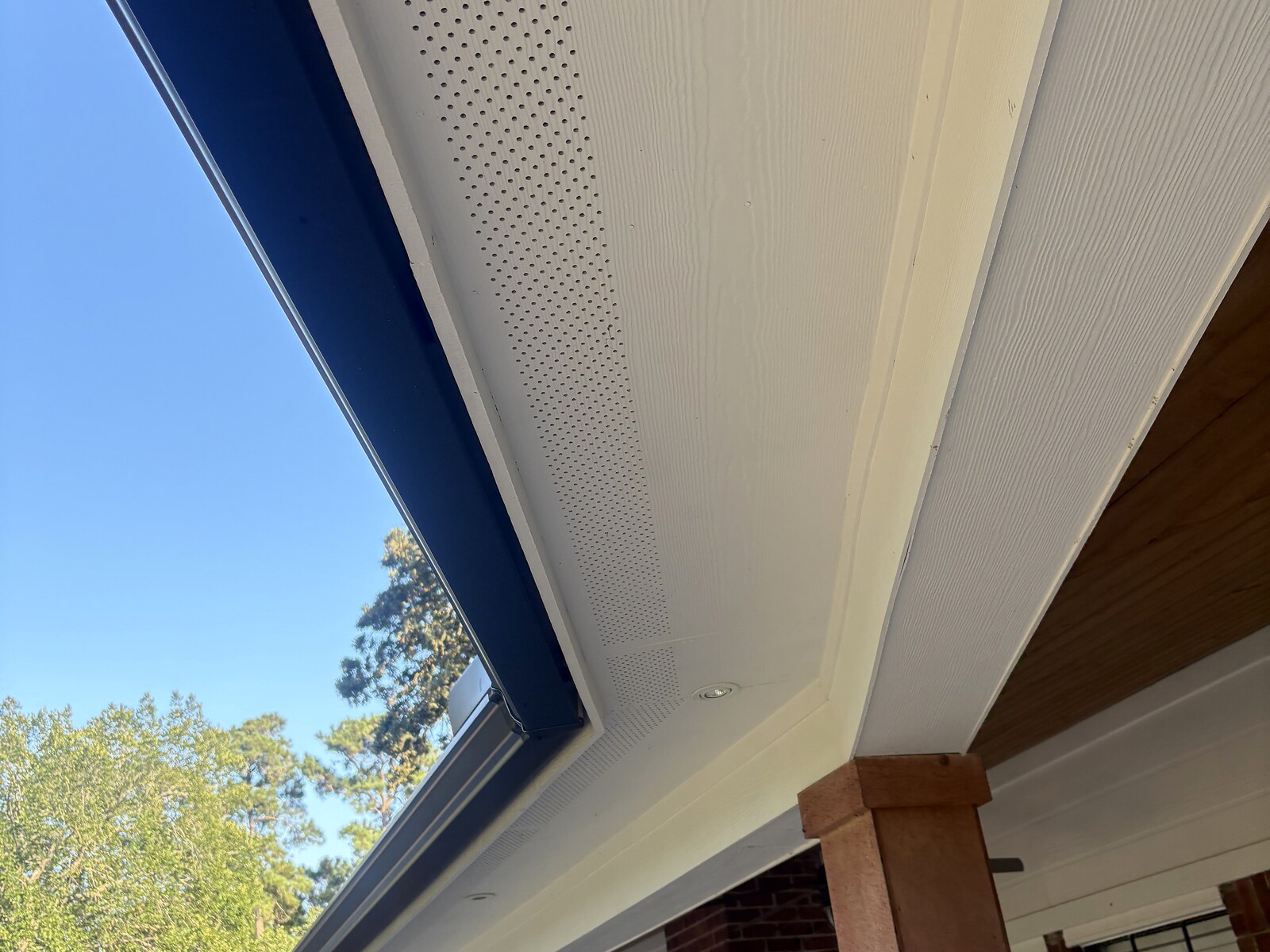 After pressure washing - clean gutter and fascia
