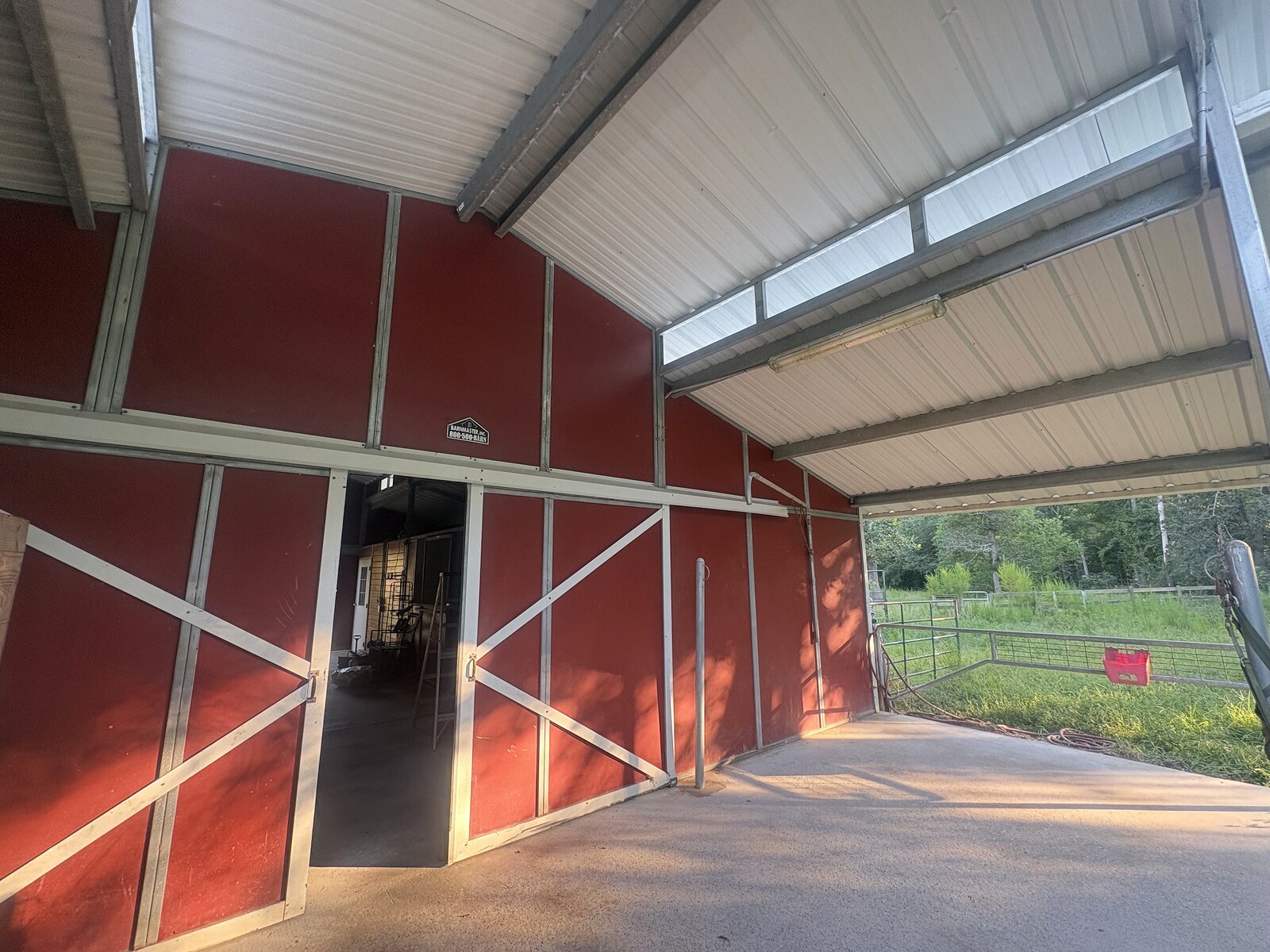 After pressure washing - clean barn concrete floor